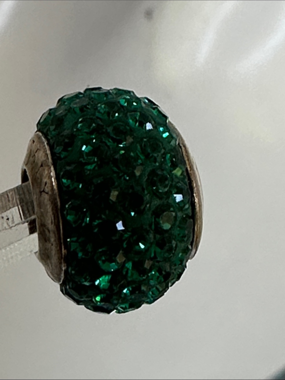 Pandora Italy Green Pave Crystal Charm